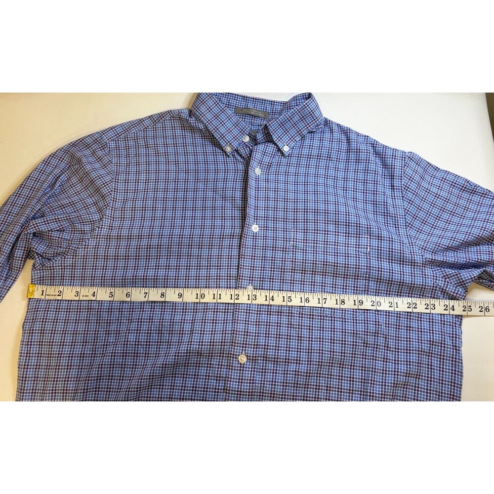 Daniel Cremieux Men's Large Blue Gingham Plaid Dress Shirt Signature Collection - Picture 4 of 8